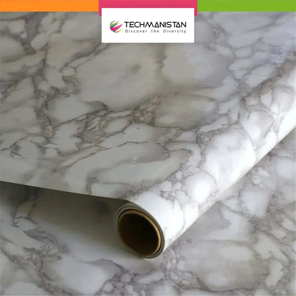 Self Adhesive Marble Design Furniture Stickers PVC Wallpaper Cabinets Gloss Film Techmanistan