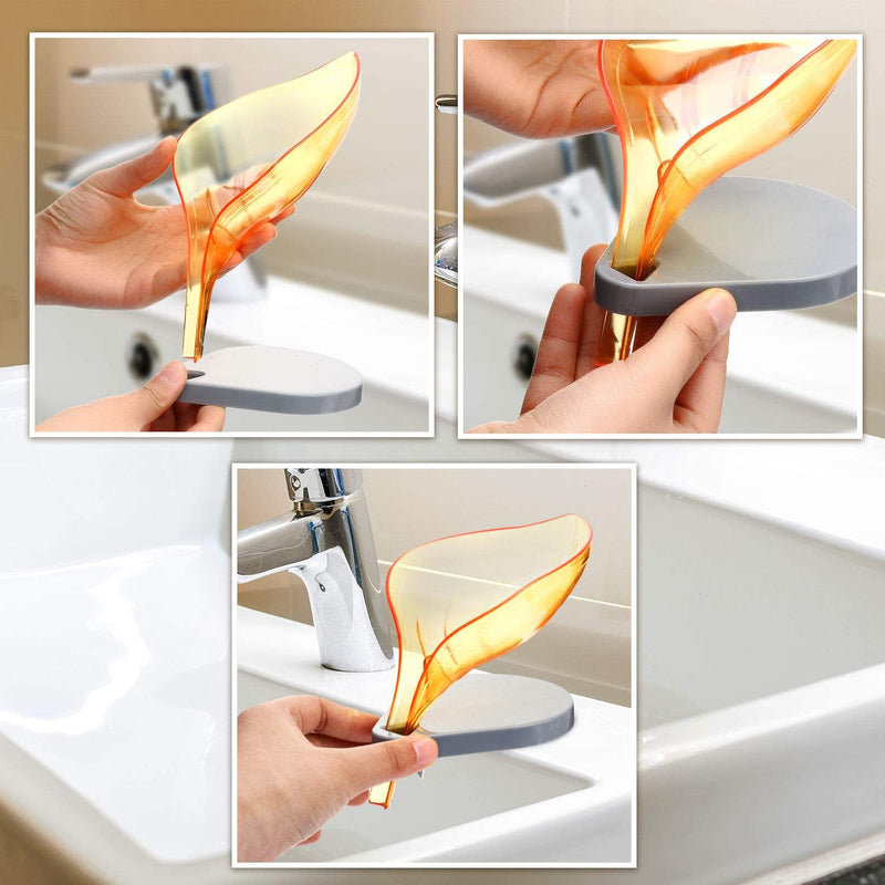 Random Color Leaf Shape Self Draining Plastic Soap Holder Self Adhesive Soap Dish Soap Case Drainage Soap Base for Shower Bathroom Kitchen My Store