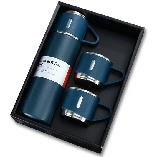 500ml Stainless Steel Vacuum Insulated Thermos Flask With 3 Cups My Store