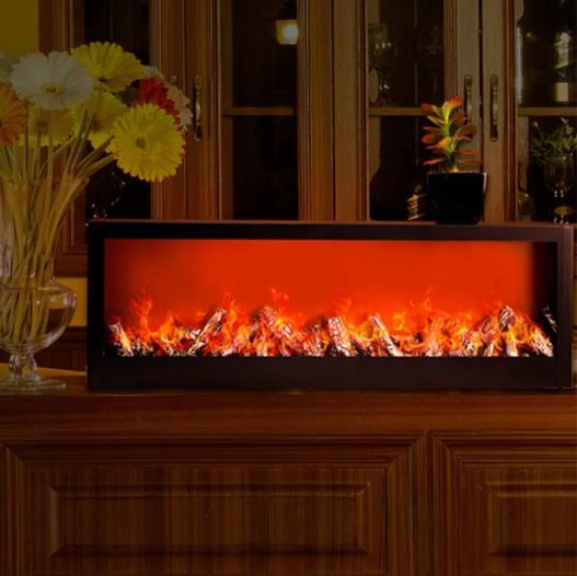 Electric Fireplace Insert with Realistic Flame Effect LED Fireplace Firebox