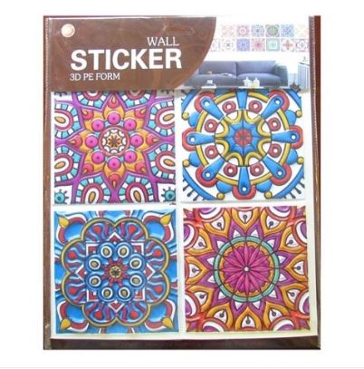 Pack of 4 - 3D Embossed Assorted Truck Art Themed Tiles Sticker (Each Sticker Size: 6x6 Inches) My Store