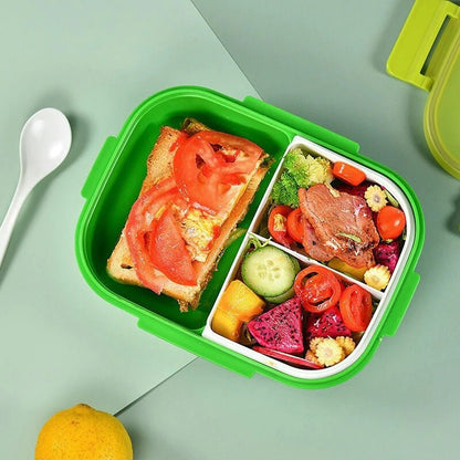 3 Compartments Bento Box With Spoon - Techmanistan