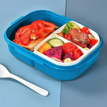 3 Compartments Bento Box With Spoon - Techmanistan