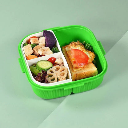 3 Compartments Bento Box With Spoon - Techmanistan