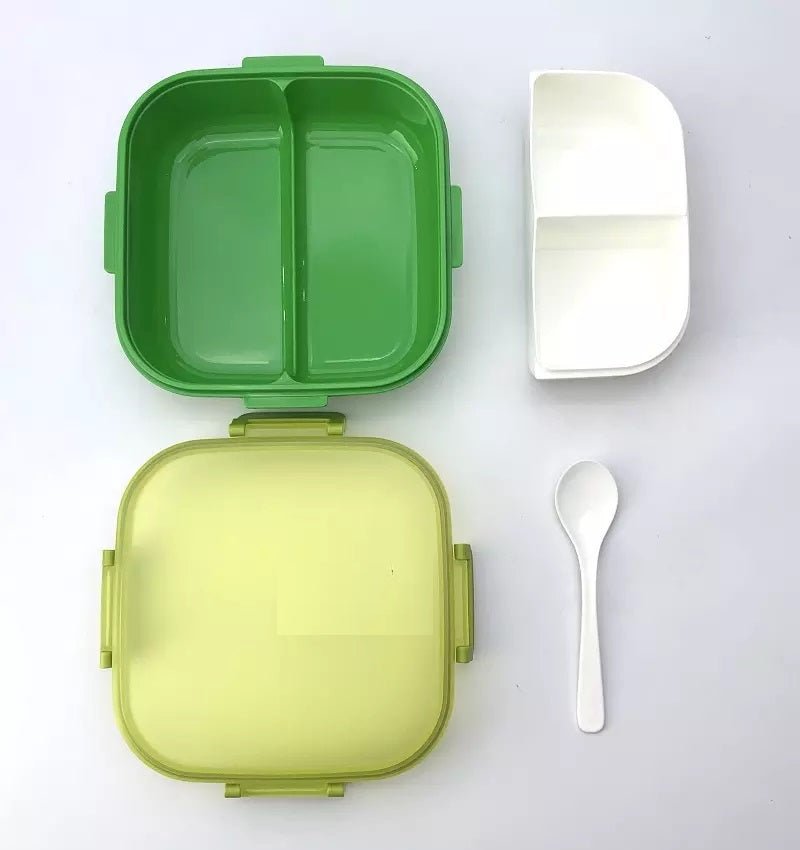 3 Compartments Bento Box With Spoon - Techmanistan