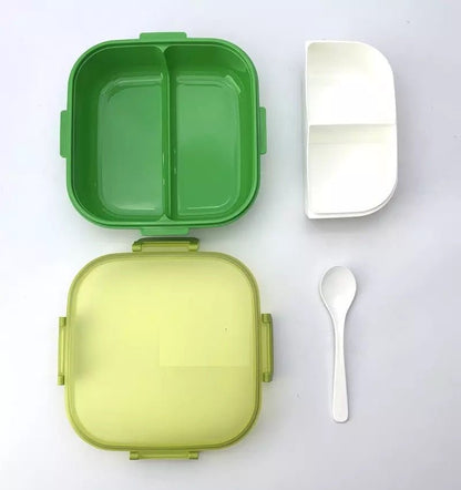 3 Compartments Bento Box With Spoon - Techmanistan