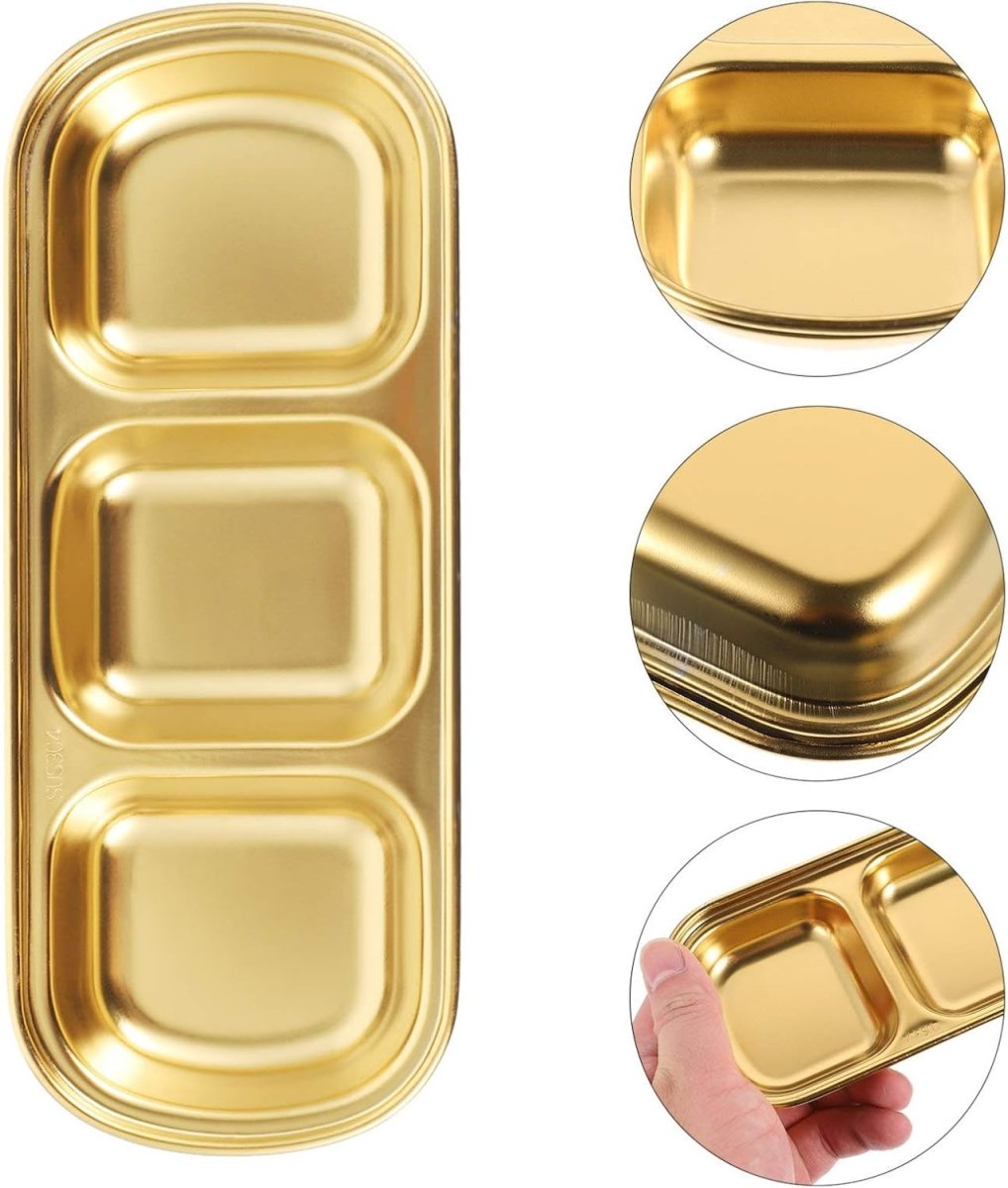 3 Compartments Stainless Steel Plate - Techmanistan in Pakistan