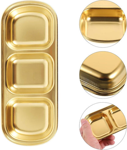 3 Compartments Stainless Steel Plate - Techmanistan in Pakistan