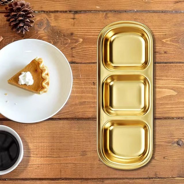 3 Compartments Stainless Steel Plate - Techmanistan in Pakistan