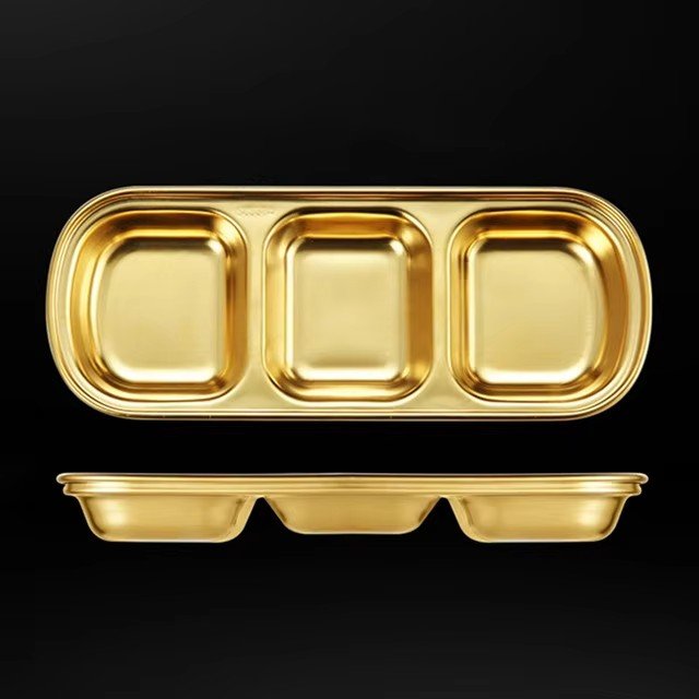 3 Compartments Stainless Steel Plate - Techmanistan in Pakistan