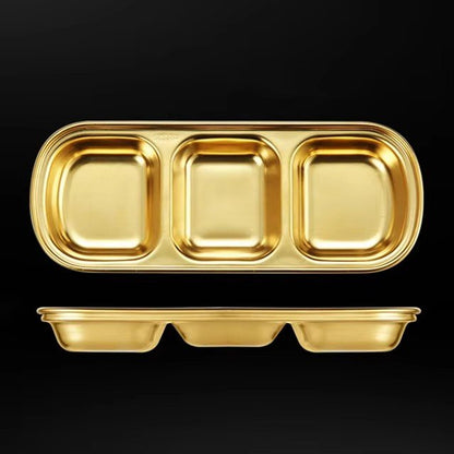 3 Compartments Stainless Steel Plate - Techmanistan in Pakistan