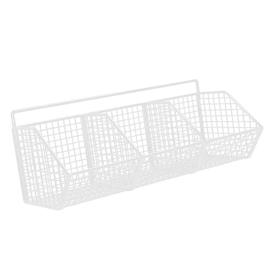 3 Grids Wall Mounted Metal Wire Storage Basket - Techmanistan in Pakistan