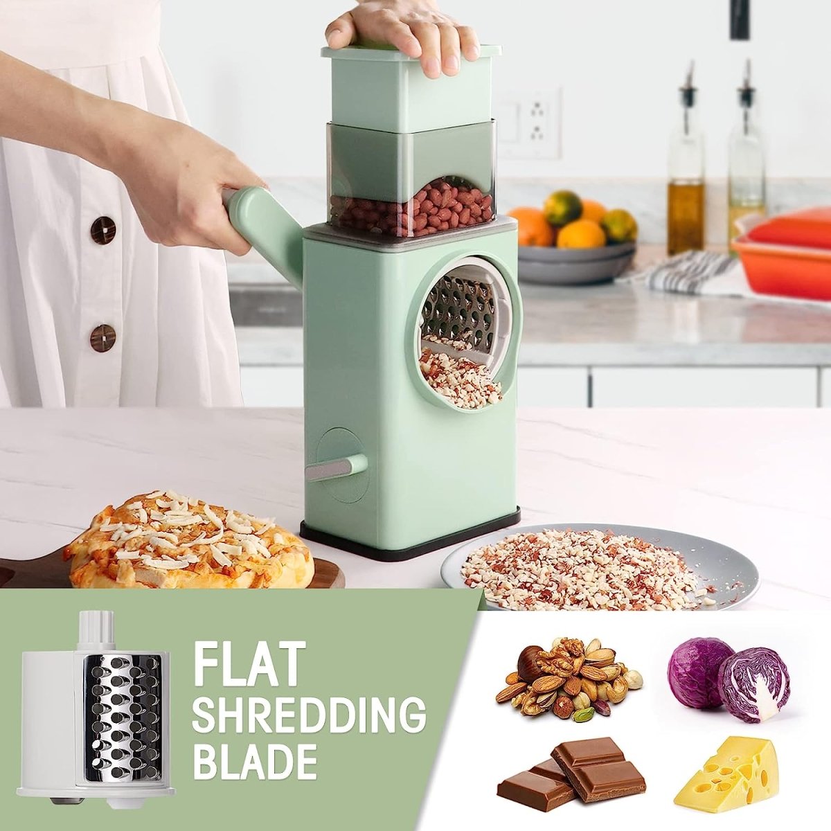 3 - in - 1 Rotating Vegetables Cutter Chopper - Techmanistan in Pakistan