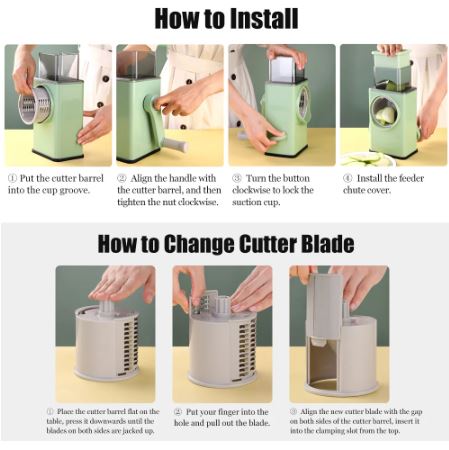 3 - in - 1 Rotating Vegetables Cutter Chopper - Techmanistan in Pakistan