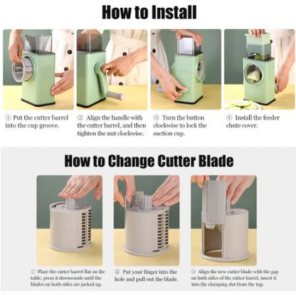 3 - in - 1 Rotating Vegetables Cutter Chopper - Techmanistan in Pakistan