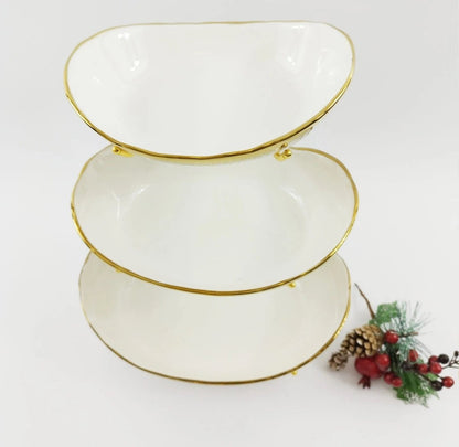 3 Layers Ceramic Bowls with Steel Stand - Techmanistan in Pakistan