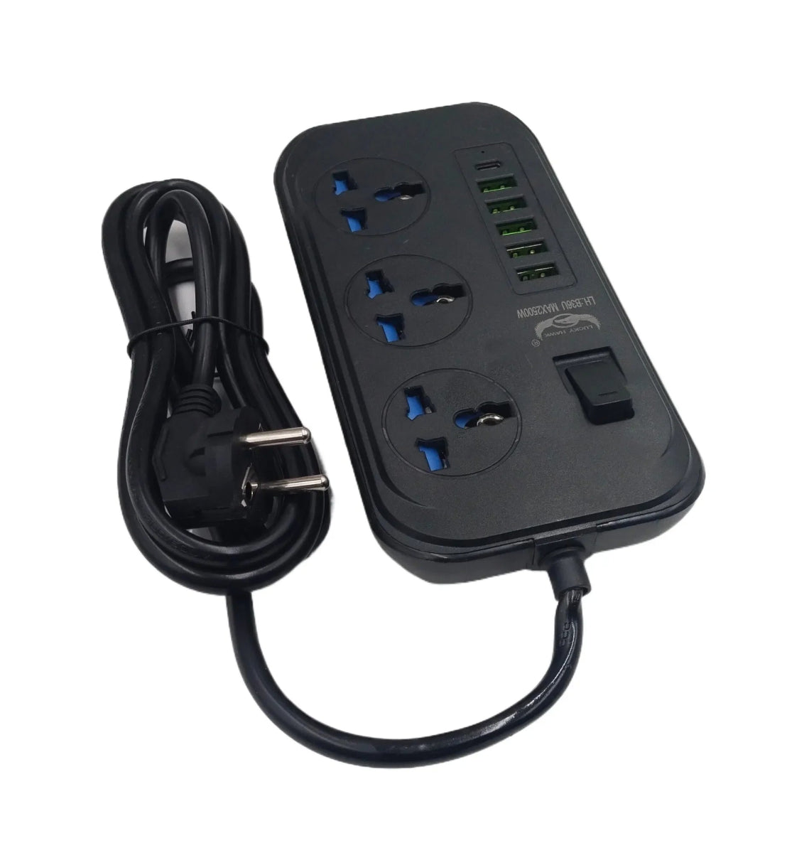 3 Sockets & 6 USB Extension Cord - Techmanistan in Pakistan