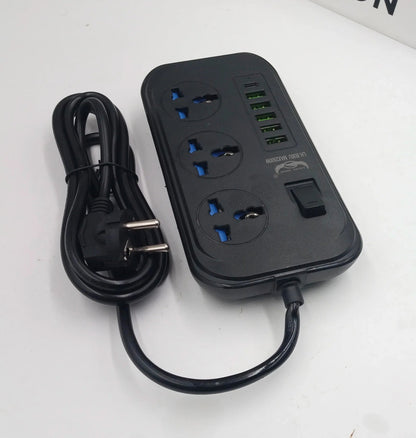 3 Sockets & 6 USB Extension Cord - Techmanistan in Pakistan