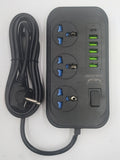 3 Sockets & 6 USB Extension Cord - Techmanistan in Pakistan