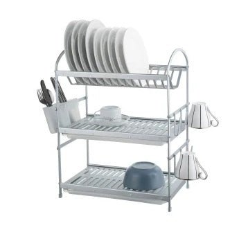 3 Tier Aluminum Dish Drying Rack - Techmanistan in Pakistan