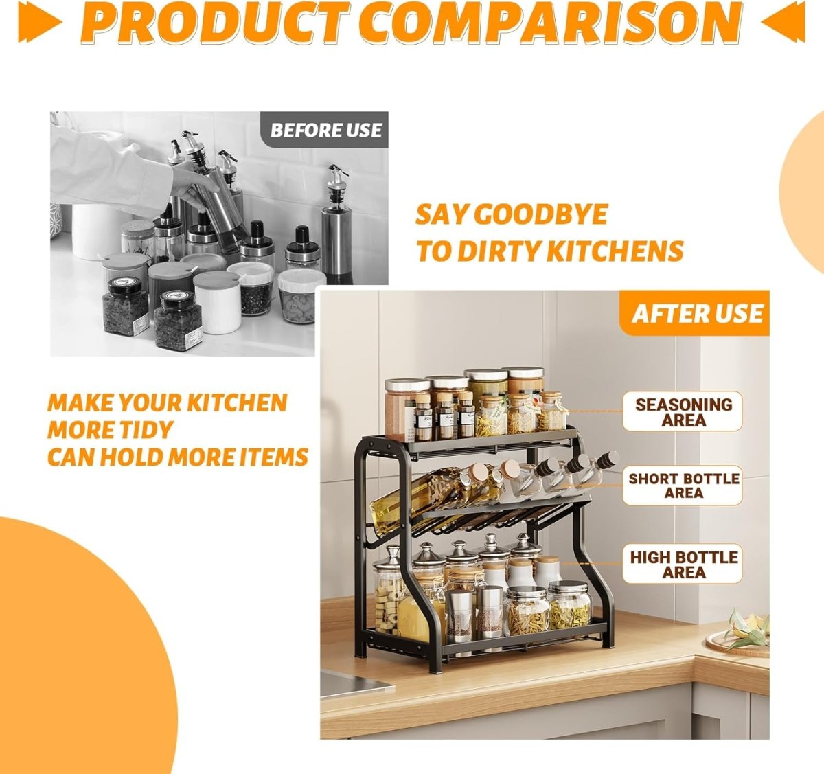 3 - Tier Kitchen Spice Rack - Techmanistan in Pakistan