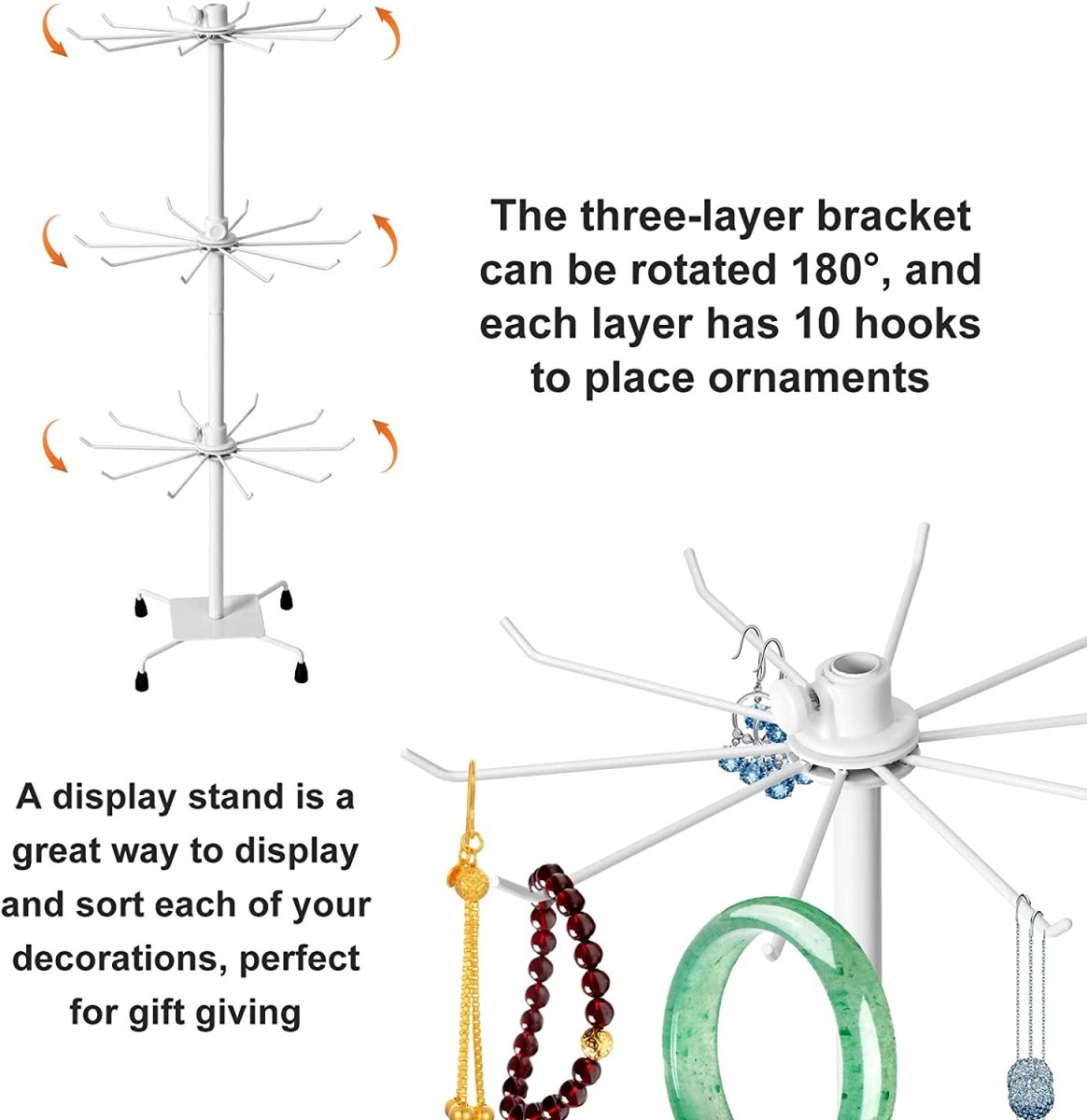 3 Tier Rotating Jewelry Holder - Techmanistan in Pakistan