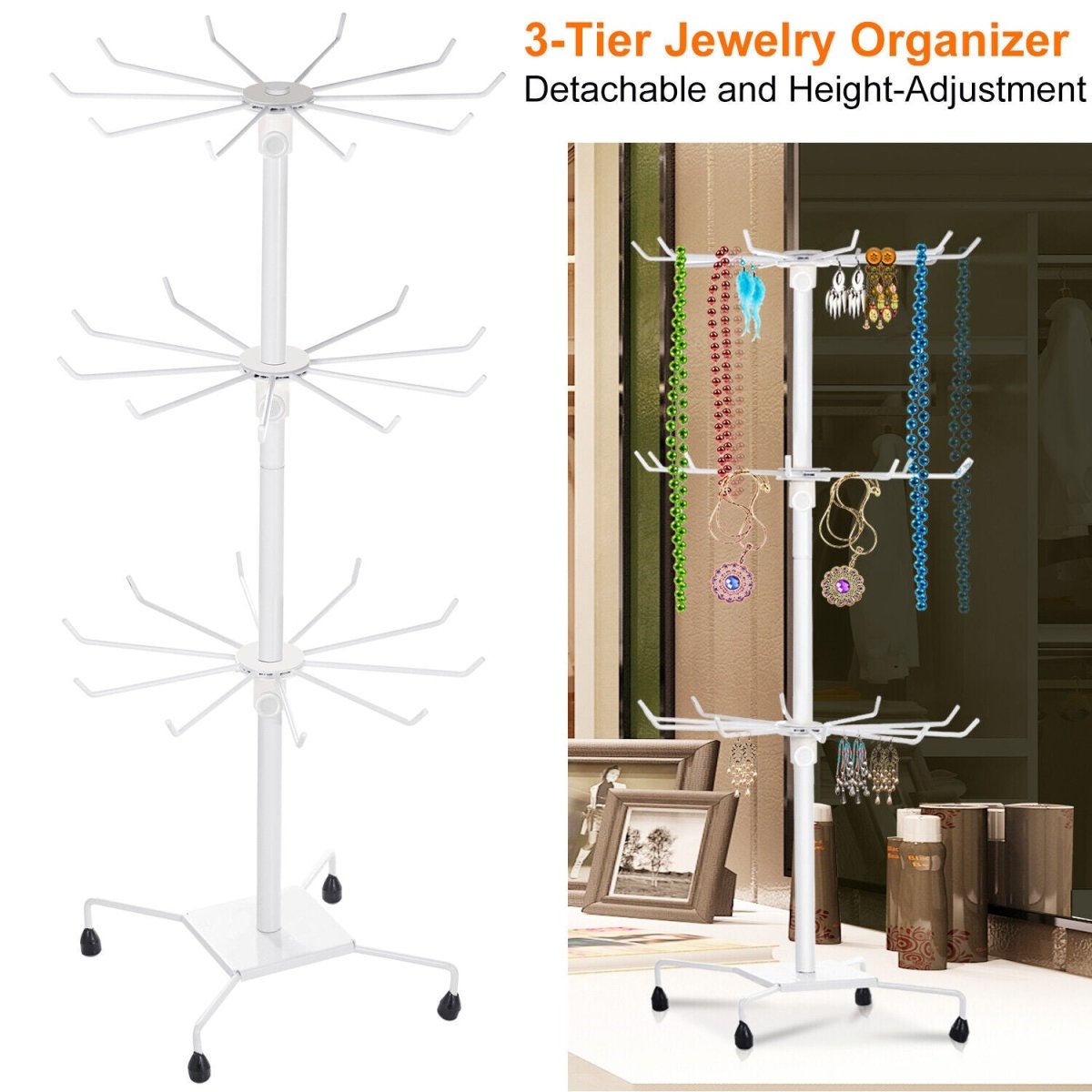 3 Tier Rotating Jewelry Holder - Techmanistan in Pakistan