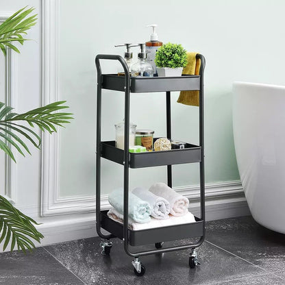 3 - Tier Wheeled Kitchen Cart Trolley - Techmanistan in Pakistan