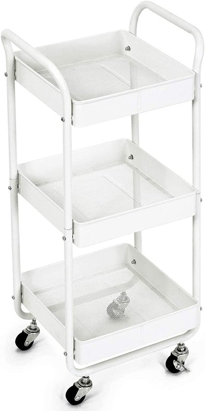 3 - Tier Wheeled Multipurposed Vegetables & Fruits Kitchen Cart Trolley - Techmanistan in Pakistan