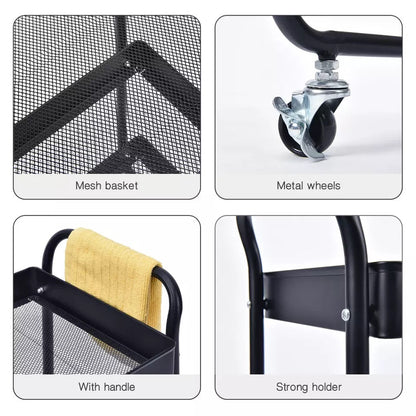 3 - Tier Wheeled Multipurposed Vegetables & Fruits Kitchen Cart Trolley - Techmanistan in Pakistan