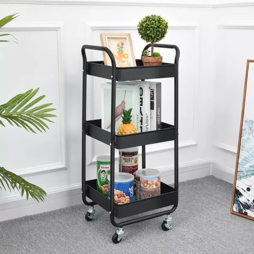 3 - Tier Wheeled Multipurposed Vegetables & Fruits Kitchen Cart Trolley - Techmanistan in Pakistan