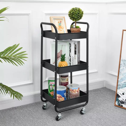 3 - Tier Wheeled Multipurposed Vegetables & Fruits Kitchen Cart Trolley - Techmanistan in Pakistan