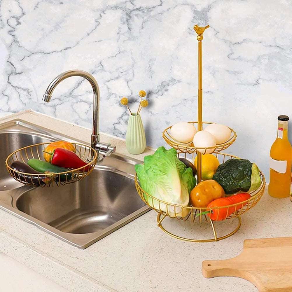 3 Tier Wire Round Fruits Basket - Techmanistan in Pakistan