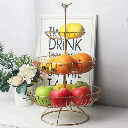 3 Tier Wire Round Fruits Basket - Techmanistan in Pakistan