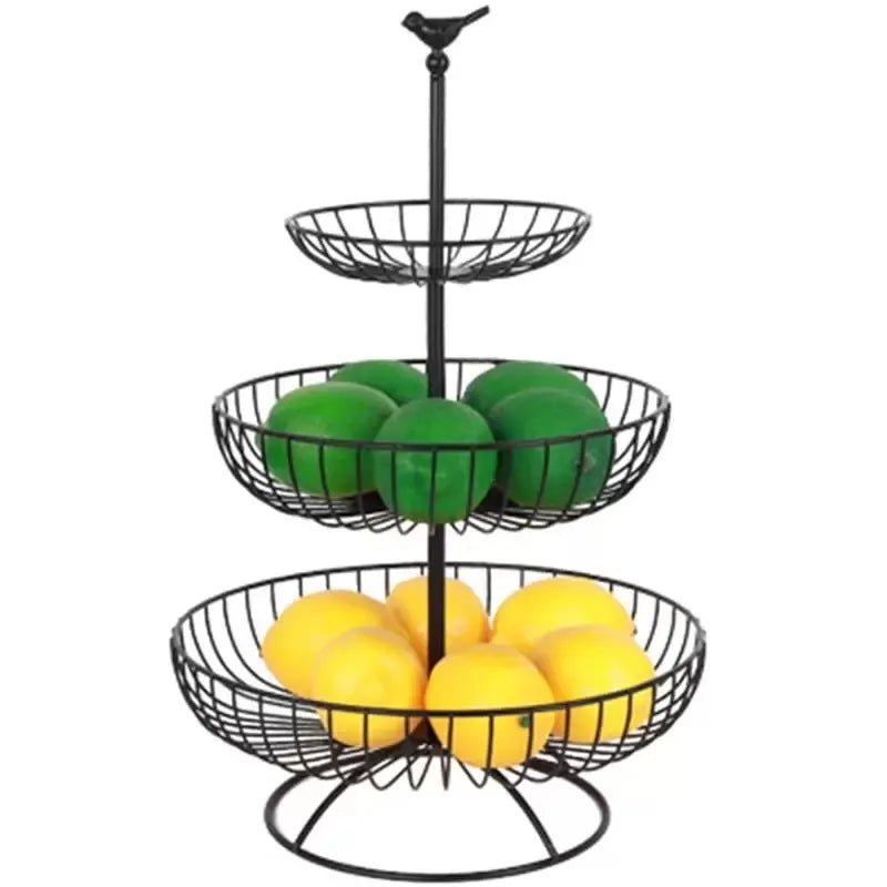 3 Tier Wire Round Fruits Basket - Techmanistan in Pakistan