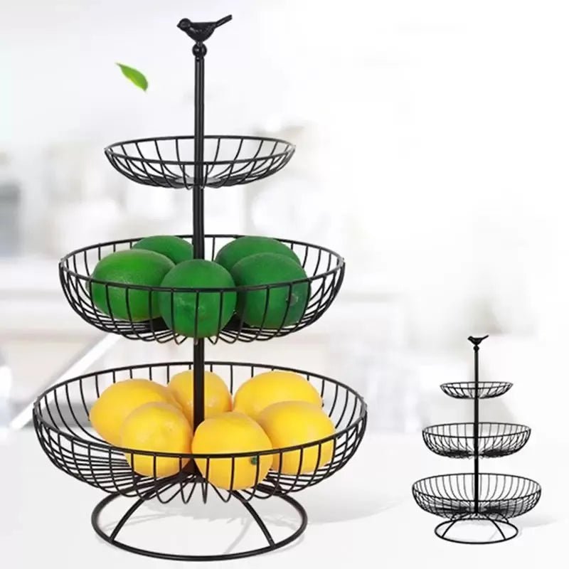 3 Tier Wire Round Fruits Basket - Techmanistan in Pakistan