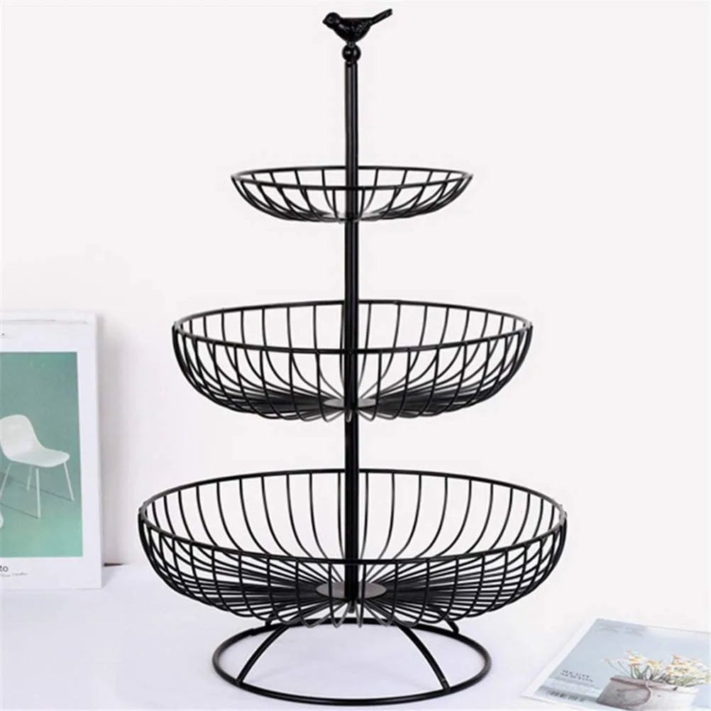 3 Tier Wire Round Fruits Basket - Techmanistan in Pakistan