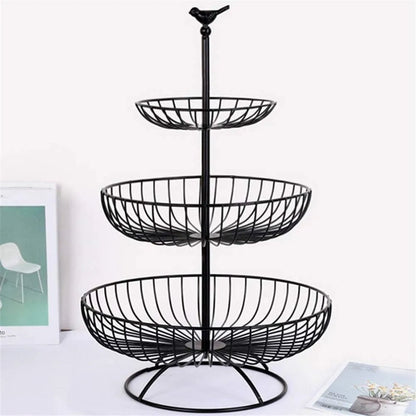 3 Tier Wire Round Fruits Basket - Techmanistan in Pakistan