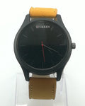 Leather Analog Watch for Men - Yellow My Store