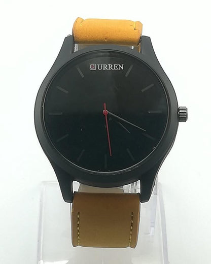 Leather Analog Watch for Men - Yellow My Store