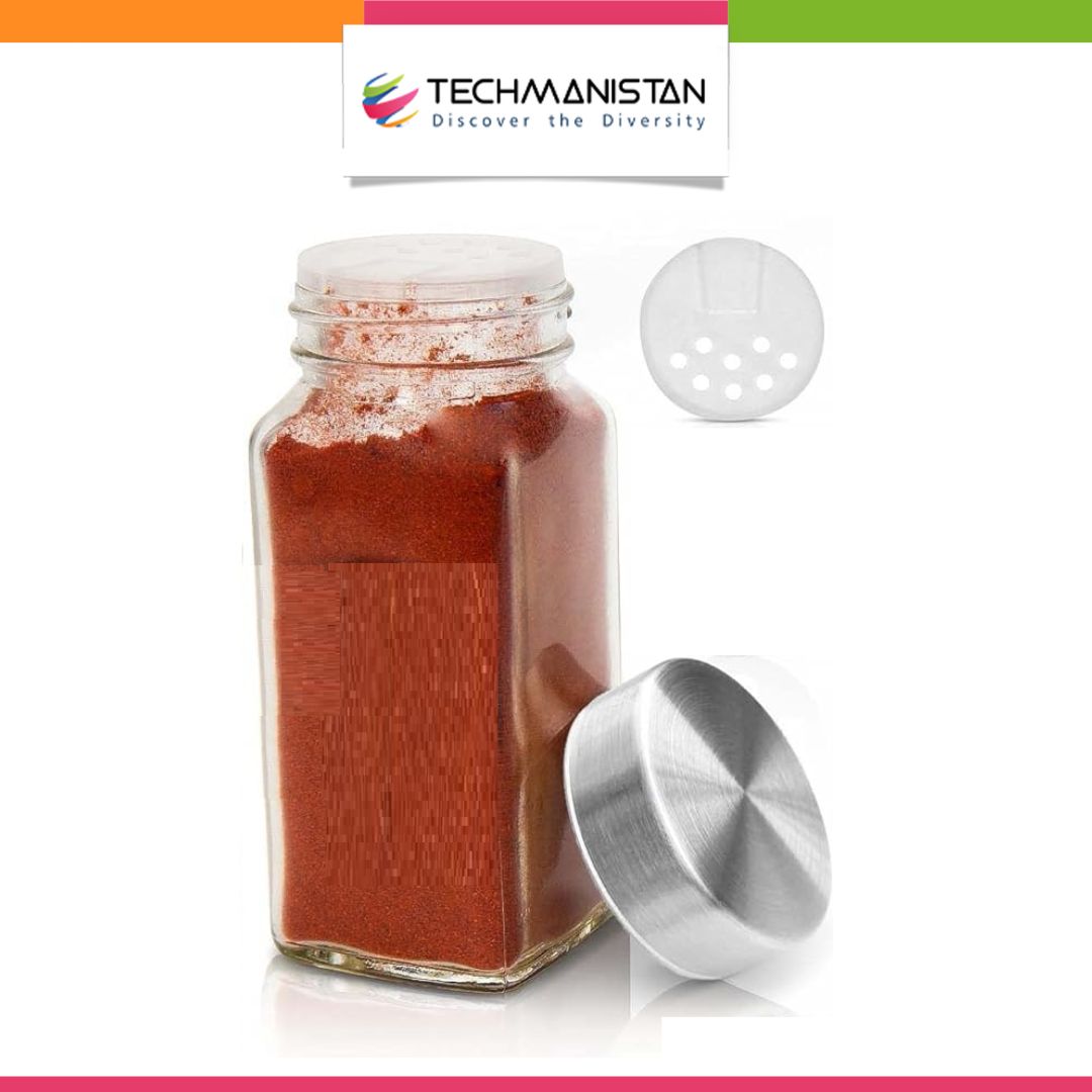 120ml Steel Cover Square Glass Spices Jars