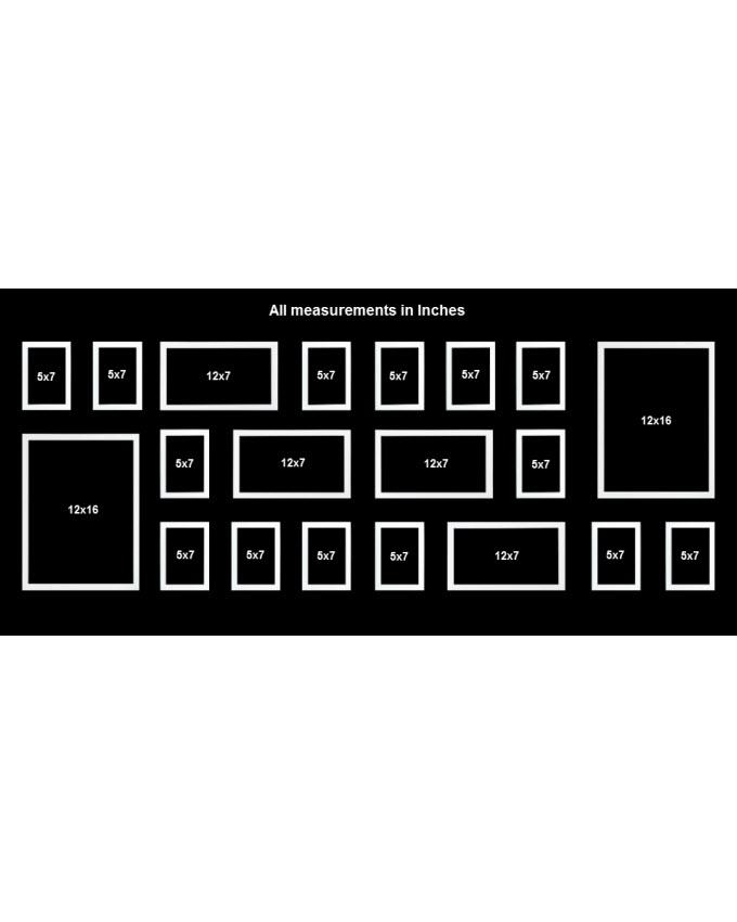 Set of 20 - Photo Frames Collage Wall Hanging Wall Decor Set - Black My Store