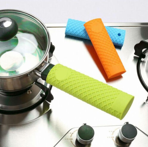 Random Color Silicone Heat Resistance Hot Pan Handle Cover, Silicone Pot Grip Sleeve Heat Resistant Slip Saucepan Handle My Store