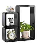 Set of 3 - Rectangular Wall Mount Shelves - Black My Store