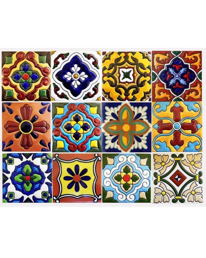 Pack of 48 - 3D Embossed Truck Art Themed Tile Stickers for Living Room, Kitchen and Bathroom - 6x6 Inches each - Techmanistan