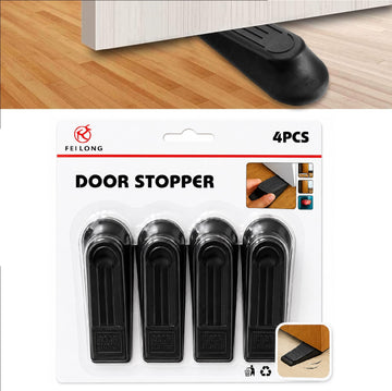 4 Piece Rubber Door Stopper Wedge Set