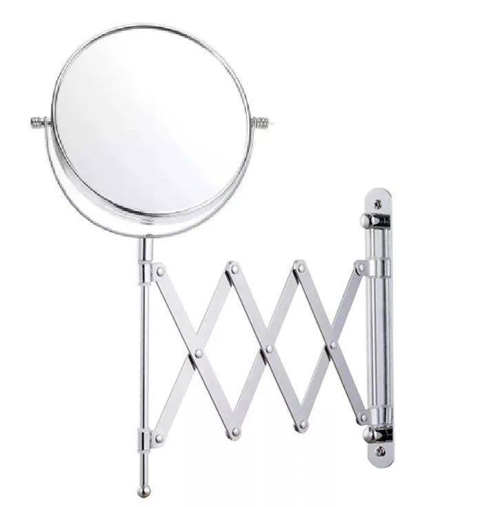 Wall Mounted Extendable/Stretchable Rotatable Round Double Dual Sided 1X & 3X Magnification Hanging Mirror For Bathroom & Bedroom Use My Store