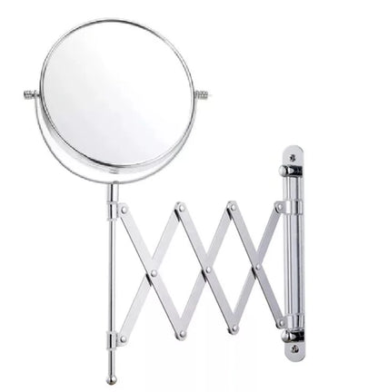 Wall Mounted Extendable/Stretchable Rotatable Round Double Dual Sided 1X & 3X Magnification Hanging Mirror For Bathroom & Bedroom Use My Store