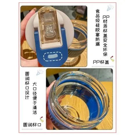 350ml Glass Tumbler with Straw & Leather Sleeve - Techmanistan in Pakistan