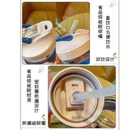 350ml Glass Tumbler with Straw & Leather Sleeve - Techmanistan in Pakistan